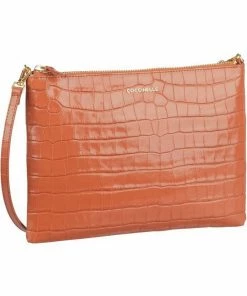 COCCINELLE Umhängetasche »Best Crossbody Croco 55F4«, Umhängetaschen Querformat Chestnut, Nero