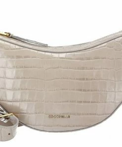 COCCINELLE Schultertasche »Anais Croco Shiny Soft« Powder Pink, Noir