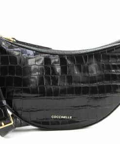 Günstiges Coccinelle Geschäft 17 COCCINELLE Schultertasche »Anais Croco Shiny Soft« Reef, Noir, Moka