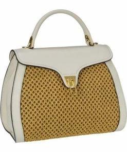 COCCINELLE Handtasche »Marvin Paglia Rete 1803«, Henkeltasche Caramel#ft5_slash#Lambskin White, Caramel#ft5_slash#Nero