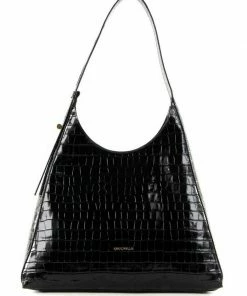COCCINELLE Schultertasche »Fedra Croco Shiny Soft« Marsala, Noir