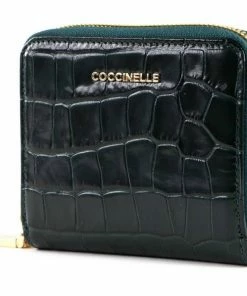 COCCINELLE Geldbörse »Metallic Croco Shiny Soft« Noir, Mallard Green, Reef, Deep violet