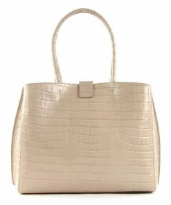 COCCINELLE Schultertasche »Alba Croco Shiny Soft« Noir, Powder Pink -Günstiges Coccinelle Geschäft 4296f702 b509 51d7 b992 8751052db200
