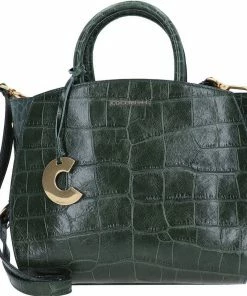 COCCINELLE Henkeltasche »Concrete«, Leder Noir, Lambskin white, Mallard green