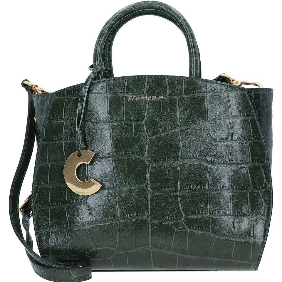 COCCINELLE Henkeltasche »Concrete«, Leder Noir, Lambskin white, Mallard green 1 COCCINELLE Henkeltasche »Concrete«, Leder Noir, Lambskin white, Mallard green