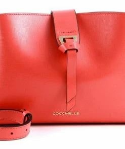 COCCINELLE Umhängetasche »Alba Textured« Powder Pink, Noir, Ink, Coral Red