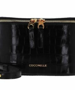 COCCINELLE Umhängetasche »Juliette Croco Shiny Soft« Almond, Noir, Shark Grey