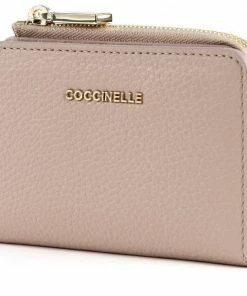 COCCINELLE Kartenetui »Metallic Soft« Noir, Powder Pink