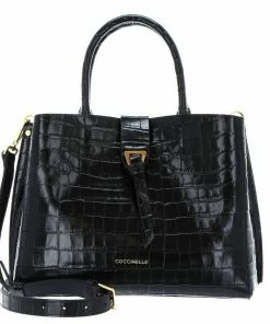 COCCINELLE Handtasche »Alba Croco Shiny Soft« Powder Pink, Noir -Günstiges Coccinelle Geschäft 747a2372 49ba 53ad 8041 3991e966b522