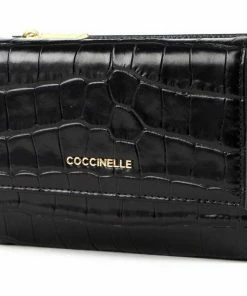 COCCINELLE Geldbörse »Metallic Croco Shiny Soft« Marsala, Powder Pink, Pacific Blue, Noir