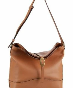 COCCINELLE Handtasche »Josephine Smooth 1301«, Beuteltasche / Hobo Bag Chestnut, Nero