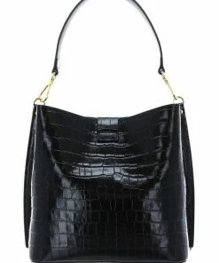 COCCINELLE Schultertasche »Alba Croco Shiny Soft« Powder Pink, Noir -Günstiges Coccinelle Geschäft 9b2ae765 7808 5a25 88d2 135a563d49fb