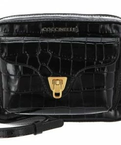 COCCINELLE Umhängetasche »Beat Croco Shiny Soft« Noir, Powder Pink