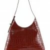 COCCINELLE Schultertasche »Fedra Croco Shiny Soft« Noir, Marsala