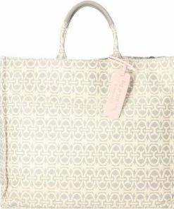 COCCINELLE Henkeltasche »Never Without«, Baumwolle Multi stone#ft5_slash#stone, Multi Natur #ft5_slash# Caramel, Multi noir#ft5_slash#noir