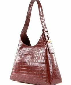 COCCINELLE Schultertasche »Fedra Croco Shiny Soft« Noir, Marsala -Günstiges Coccinelle Geschäft dc176269 38ef 509c 8295 7d96ebc56d25