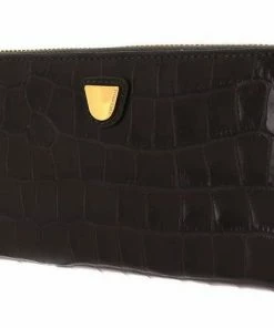 COCCINELLE Geldbörse »Lucilla Croco Shiny Soft« Bark, Noir