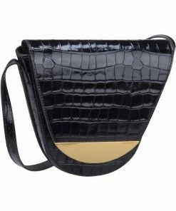 COCCINELLE Umhängetasche »Josephine Croco 1503«, Satteltasche Chestnut, Noir