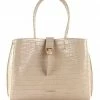 COCCINELLE Schultertasche »Alba Croco Shiny Soft« Noir, Powder Pink